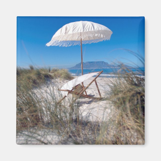 Imã Guarda-Chuva E Cadeira Na Praia (Frente)