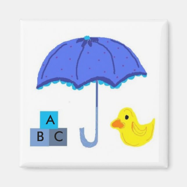 Imã Guarda-chuva e Pato para Chá de Bebê (Frente)