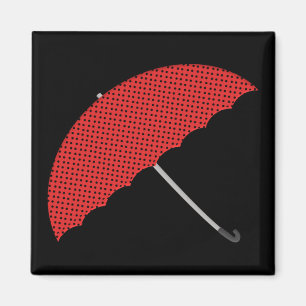 Imã guarda-chuva vermelho e preto dos pontos