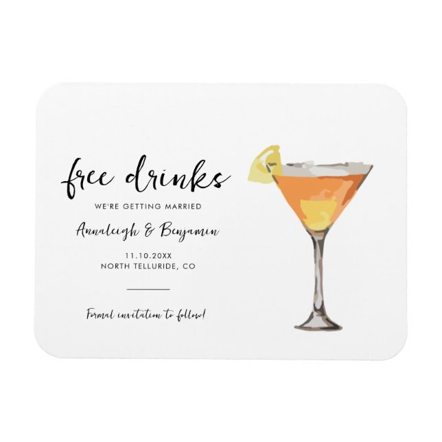 Ímã Guarda de Casamento Moderno Salve o Anúncio de Dat (Horizontal)