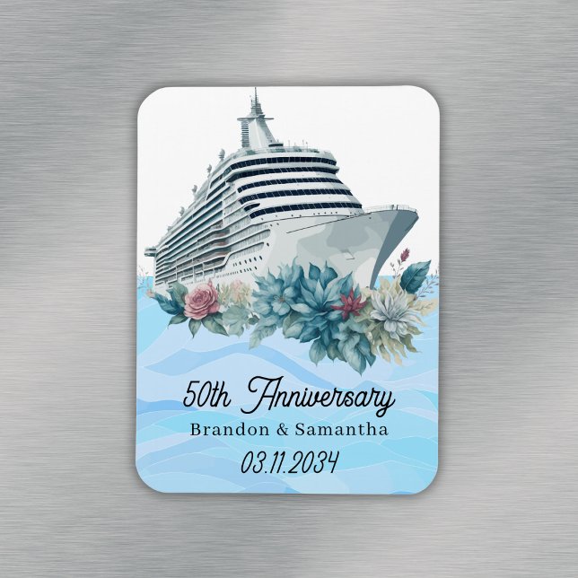 Ímã Guarda do 50º Aniversário do Casamento do Cruise P (Custom Cruise 50th Wedding Anniversary Keepsake Magnet
)