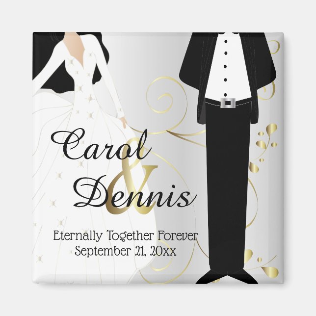 Imã Guarda do Dia do Casamento para a Noiva e o Groom (Frente)
