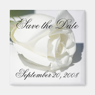Imã Guardar a Data de Anúncio da Rosa Branca