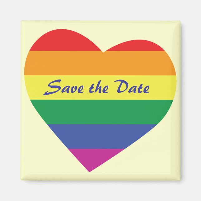 Imã Guardar Data/Arco-Íris Casado/Orgulho gay (Frente)