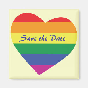 Imã Guardar Data/Casamento Arco-Íris/Orgulho gay