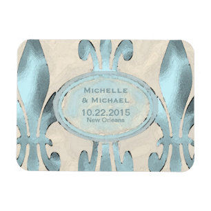 Ímã Guardar o Estilo de Vintagem de Data Fleur de Lis