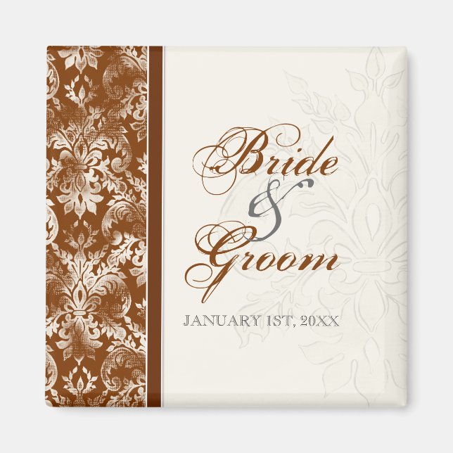 Imã Guarde a data, personalizado do aniversário de cas (Frente)