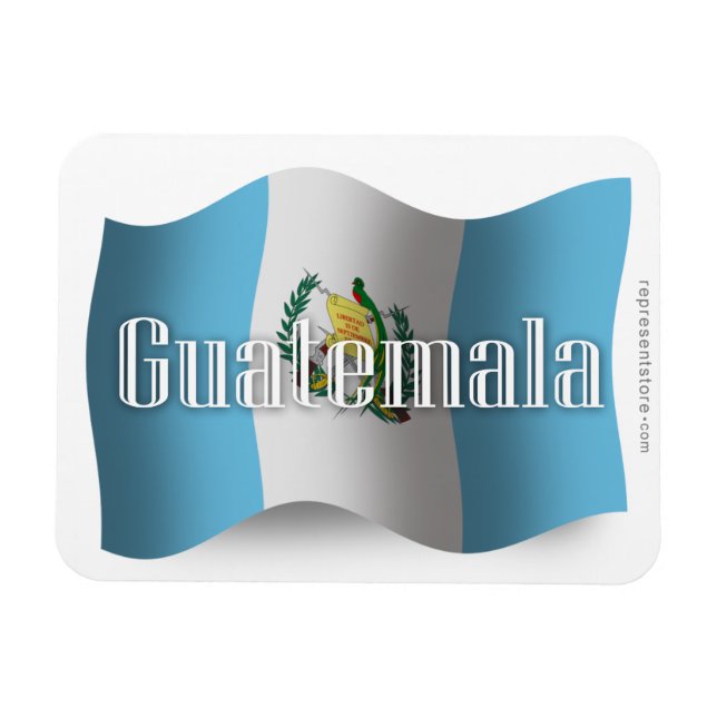 Ímã Guatemala acenando sinalizador (Horizontal)
