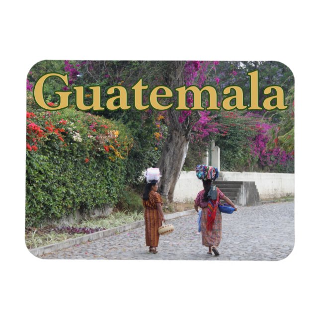 Ímã Guatemala Mulheres, Mulher, Flores, Vestido Tradic (Horizontal)