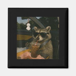 Imã Guaxinim bebendo café gelado meme engraçado de ani