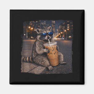 Imã Guaxinim bebendo café gelado meme engraçado de ani