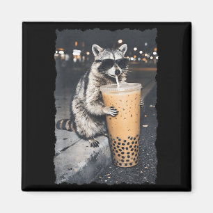 Imã Guaxinim bebendo café gelado meme engraçado de ani