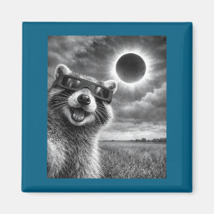 Imã Guaxinim engraçado selfie eclipse solar gráfico An