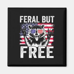Imã Guaxinim Feral Mas Livre Engraçado 4 De Julho Meni