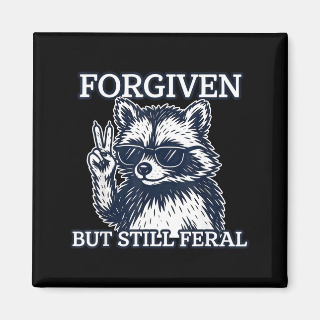 Imã Guaxinim Fofo Perdoado Mas Ainda Feral (Frente)
