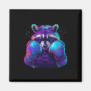 Imã Guaxinim Luta Boxe Com Luvas de Boxe Kickboxing En