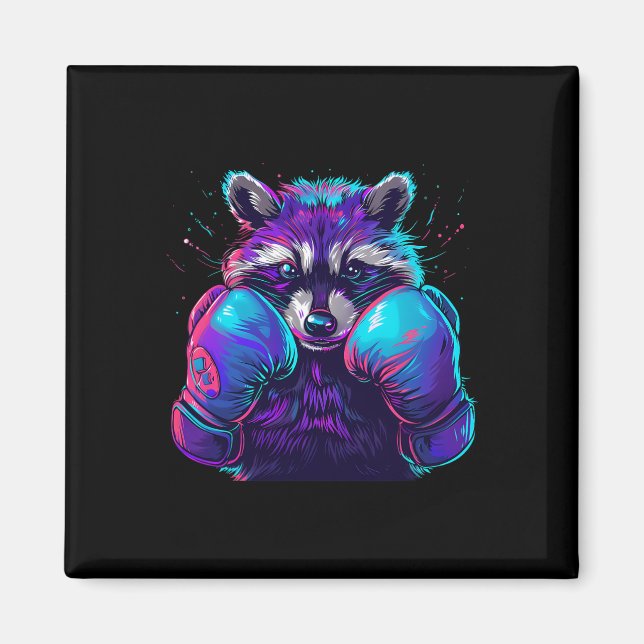 Imã Guaxinim Luta Boxe Com Luvas de Boxe Kickboxing En (Frente)