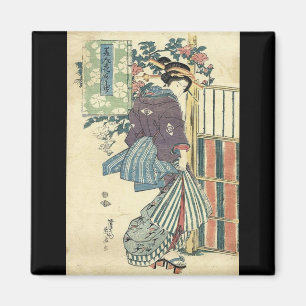 Imã gueixa tradicional do quimono do jardim japonês d