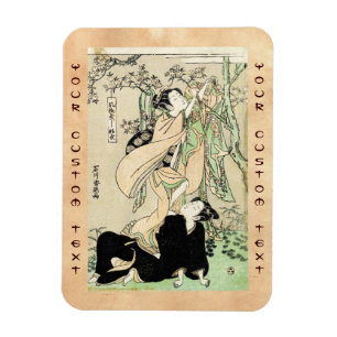 Ímã Gueixas japonesas legal do rolo dois do ukiyo-e do