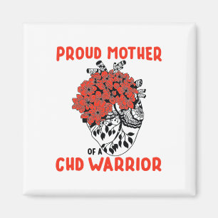 Imã Guerreiro Chd Mãe Orgulhosa Floral Vermelho Bonito