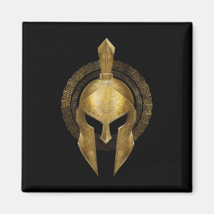 Imã Guerreiro Dourado do Helmet Spartan Esparta Grego