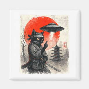 Imã Guerreiro Ninja Gato Samurai OVNI Japonês Anime En