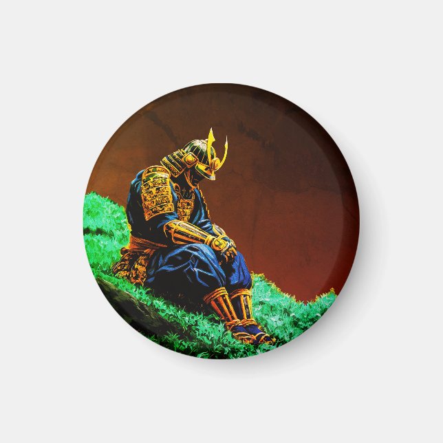 Imã Guerreiro Samurai em Armadura Dourada – Épico Japo (Frente)