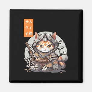Imã Guerreiro Samurai Japonês Kawaii Cat Anime Lover