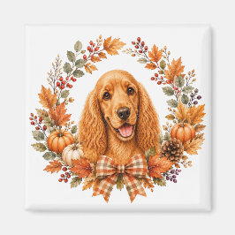 Imã Guirlanda de Outono do Cocker Spaniel