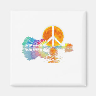 Imã Guitar-lago Shadow Peace Love Guitar Hippie
