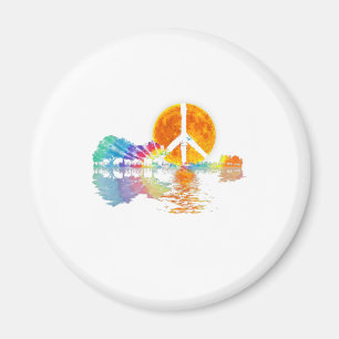 Imã Guitar Lake Shadow Peace Love Guitar Hippie