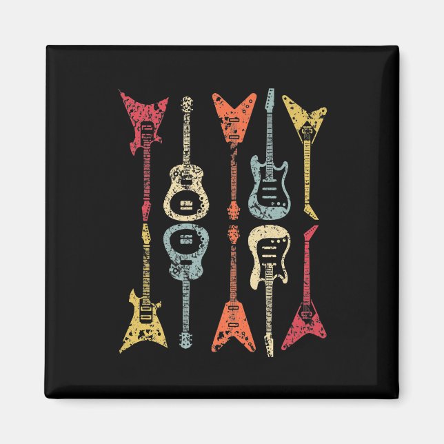 Imã Guitar Pick Retro Vintage Para Guitaristas Bhelp (Frente)