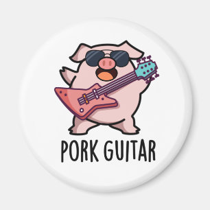 Imã Guitarra de Porco, Cute Rock Guitar Pig Pun