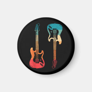 Imã Guitarra Retro Guitarrista Baixo Elétrico Guitarra