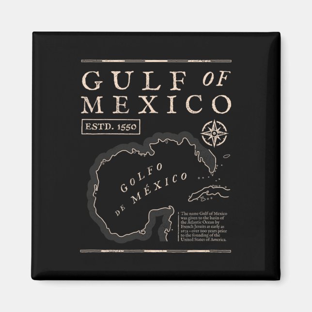 Imã Gulf Of Mexico 1672 Historic Map  (Frente)
