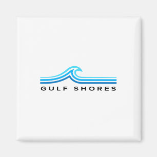 Imã Gulf Shores Alama Lembrança Ondas Vintage Homens M