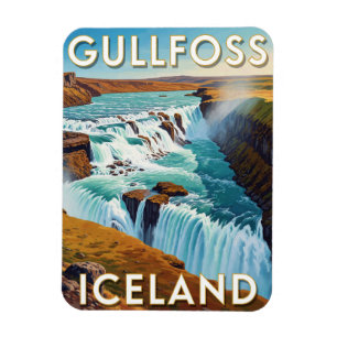 Ímã Gullfoss Islândia Cachoeira Dourada Viagem
