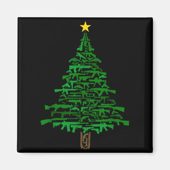 Imã Guns Christmas Tree - Xmas Gift For Guns Lover  (Frente)