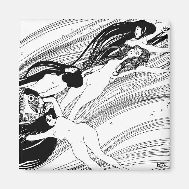 Imã Gustav Klimt - Arte Japonesa Surreal no Sangue de  (Frente)