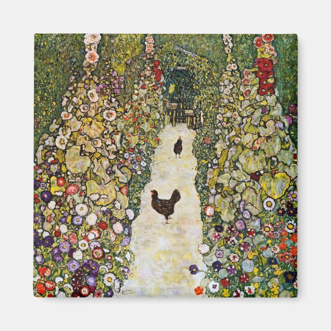 Imã Gustav Klimt - Caminho do Jardim com Galinhas (Frente)