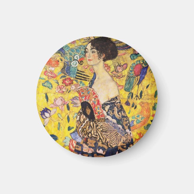Imã Gustav Klimt Dama com Leque (Frente)