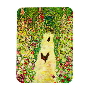 Ímã Gustav Klimt Garden com Galinhas