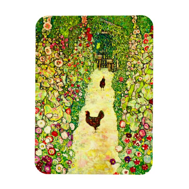 Ímã Gustav Klimt Garden com Galinhas (Vertical)