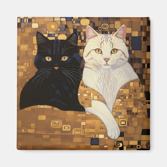 Imã Gustav Klimt Inspirou Dois Gatos Na Cama (Frente)