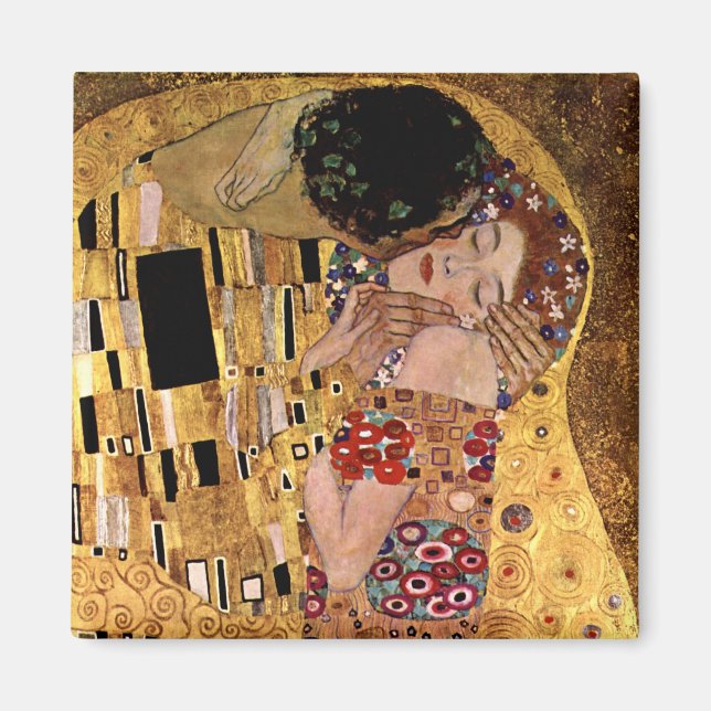 Imã Gustav Klimt: O Beijo (Detalhe) (Frente)