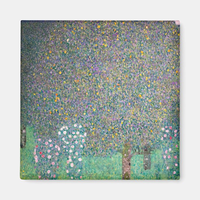Imã Gustav Klimt - Rosebushes debaixo das Árvores (Frente)