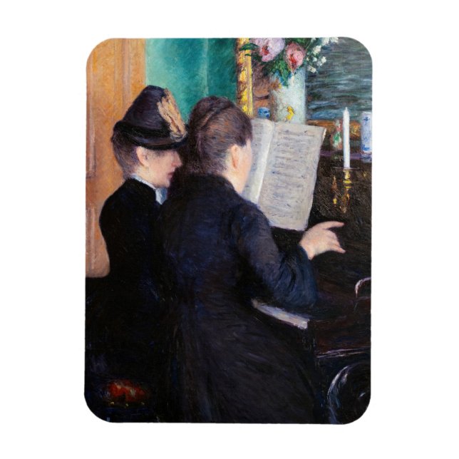 Ímã Gustave Caillebotte - A lição do Piano (Vertical)