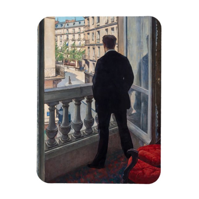 Ímã Gustave Caillebotte - Homem na Janela (Vertical)