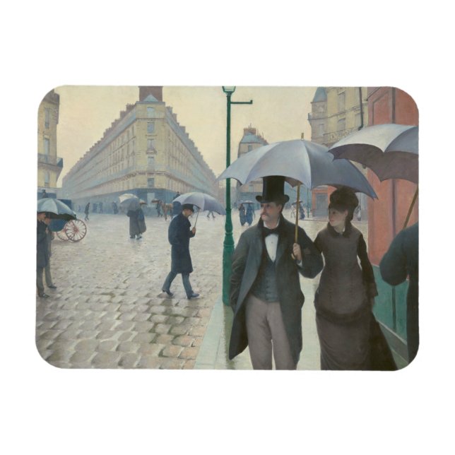 Ímã Gustave Caillebotte - Paris Street; Rainy Day (Horizontal)