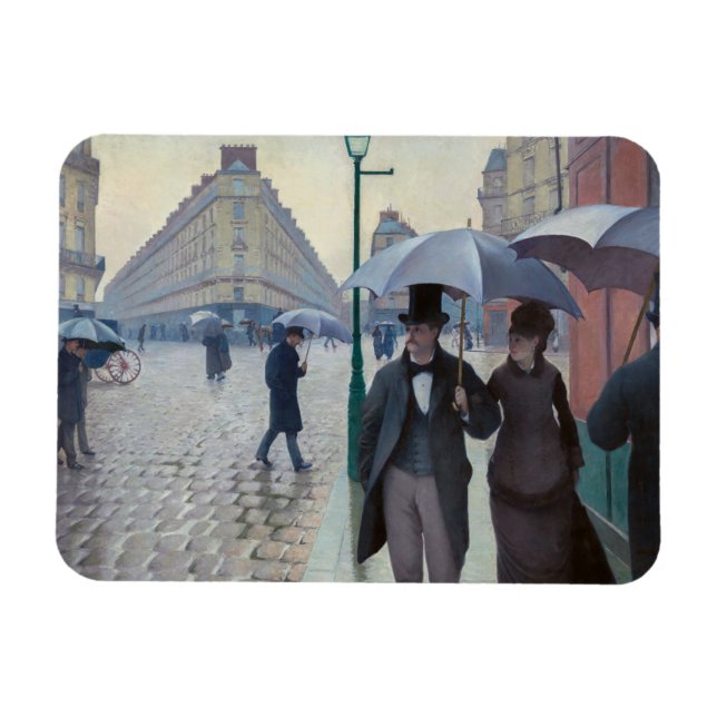 Ímã Gustave Caillebotte - Paris Street; Rainy Day (Horizontal)